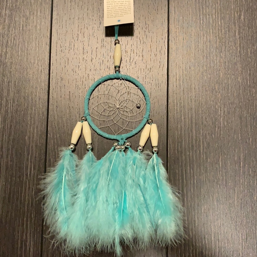 Native Dream Catcher Boho Fancy 3” turquoise white